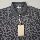 Nike Dri-fit Leopard Prime Print Golf Cropped Polo Womens Xl Black Loose Fit