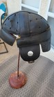 1915-1920 s Leather Football Helmet Black  Vintage Antique Full Size 