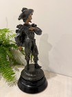 Auguste Poitevin Musketeer Statues Pair Signed 16    French Spelter Sculptures