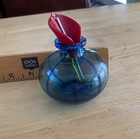 Cobalt Blue Murano Blown Glass Perfume Bottle With Unique Stopper