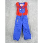 Vtg Obermeyer Snowsuit Set Girls 4 Coat Coveralls Floral Retro Ski Snow Hooded