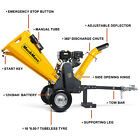 Mechmaxx 420cc 15hp Gasoline Power 5   Wood Chipper Shredder With Towbar Gs1500