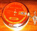 Vintage Advertising Savings Metal Coin Bank   Key Liberty State Mount Carmel Pa 