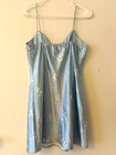 Princess Polly Women   s Blue Satin Floral Full Slip Spaghetti Strap  Size 6