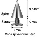 Pmland 200 Sets Silver 9 5mm Screwback Cone Spikes For Clothes And