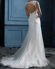 Alfred Angelo 854 Wedding Gown Dress 16 Ivory Lace Beaded Portrait Keyhole