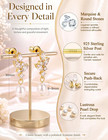 Sterling Silver Pearl Dangle Earrings For Women Hypoallergenic