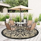  Round Outdoor Patio Rugs 6ft Waterproof Indoor Outdoor Area Rugs Clearance 