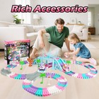 268 Pcs Unicorn Race Tracks For Kids Toys  Glow In The Dark Magic Toy Set  2    