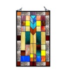 Stained Glass Tiffany Style Geometric Mosaic Design Hanging Window Panel