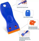 Plastic 6 Razor Blades   100 Razor Scraper Double Edged Sticker Removal Tools