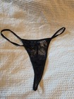 Black Sheer Lace G-string Thong Panties Size Medium