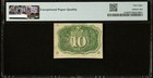 1863 Second Issue 10 Cents Fractional Currency Note Fr 1246 Civil War Pmg Chau58