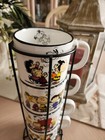 Peanuts Snoopy Charlie Brown   Gang Mug Tower   Metal Stand Woodstock Coffee Tea