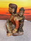 Southeast Asian Folk Art Carved Woman   Child Hand Painted Wood