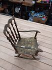 Vintage Miniature Metal Rocking Chair   Dollhouse Furniture   Antique Style Bras