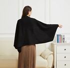 Women s Lightweight Cashmere Shawl Wrap Scarf With Sleeves Outer Warm Knitted   