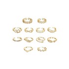 12pcs Toe Rings For Women 14k Gold silver Plated Adjustable Ring Set Gold