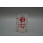 Holland House Cocktail Mix Jigger Vintage Glass Measuring Shot Glass Red Logo