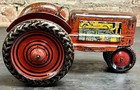 Large Vintage Red Marx Tin Tractor 1940 s Farm Toy Litho Agriculture Antique