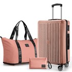 3 Piece Luggage Set 20   Abs pc Hardside Carry On Suitcase Set Expandable Bag