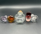Lot Of 5 Vintage Glass Decanter Bottle Stoppers All Different Shapes   Colors