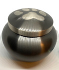 Pet Cremation Urn Vault For Dog  cat Memorial Brass Pewter Paw Print For Ashes