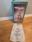 Vintage Wooden Carousel Candle Holder Christmas Nativity 3 Tier Pyramid Spinner 