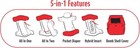 New 5 Pcs 5-in-1 Cloth Diapers Onesize Rockabums W  Bamboo Charcoal Inserts