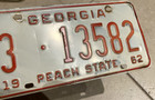 1962 Georgia License Plate Chatham County Savannah 3-13582   62 Ga Nice Example 