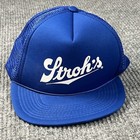 Vintage Stroh   s Trucker Cap Hat Snapback Blue Designer Pro Mesh Beer Logo