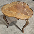 Baker Furniture Mahogany Clover Occasional Table With Top Checker Inlay