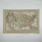 1907 Original Antique Map Of United States Color Lithograph Rand Mcnally