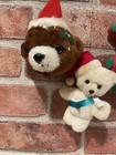 Mixed Lot 5 Of Small 1983 Teddy Bear Plush  Pillow And Avon Christmas Ornaments