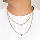 14k Yelllow Gold 4mm Cuban Curb Chain Solid Link Necklace Mens Women 16 - 30 