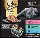 Sheba Perfect Portions Cuts Wet Cat Food  Seafood Multipack  2 6 Oz  24 Ct