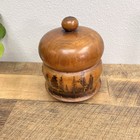 Wooden Trinket Box With Lid Decor Jar Bow W Storage Vintage