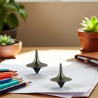 2pcs Silver Accurate Spinning Top forever Spin portable Mini  