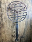 Antique 18th C Primitive Rotating Wrought Iron Fireplace Hearth Grill