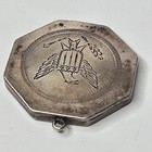 Antique 1920 s Marathon Sterling  Silver Eagle Engraved Photo Locket Usa 22g