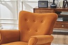 Baby Room High Back Rocking Chair  Comfortable Fabric Padded Nursery Rocker
