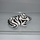 Vtg Ceramic Frog Hand Painted Zebra Style Folk Art Artist Signed Made In Mexico