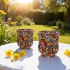 Colorful No-hole Millefiori Mosaic Tiles For Craft Projects - Glass Pieces