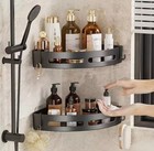 3 Tier Corner Shower Caddy Shelf Corner Bathroom Bath Storage Holder With 6 Hook