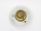 Antique 1800 s French Porcelain Inkwell Encrier  A Pompe Paris 5  X 5 