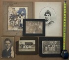 6 Vtg Antique Cabinet Cards Photo Cdv Portraits Rough Vintage Photo Cards
