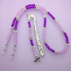Purple Eyeglass Necklace Glasses Chain Sunglass Cord Holder Hummingbird Bookmark
