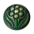 One Large Hand Carved Green Casein Flower Vintage Button  Sold Separately