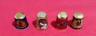 Lot Of 4 Brass Vintage Thimbles Inc  Cloisonne  Bicentennial   Butterflies