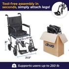 Lightweight Folding Transport Wheelchair With Swing-away Footrest  Silver